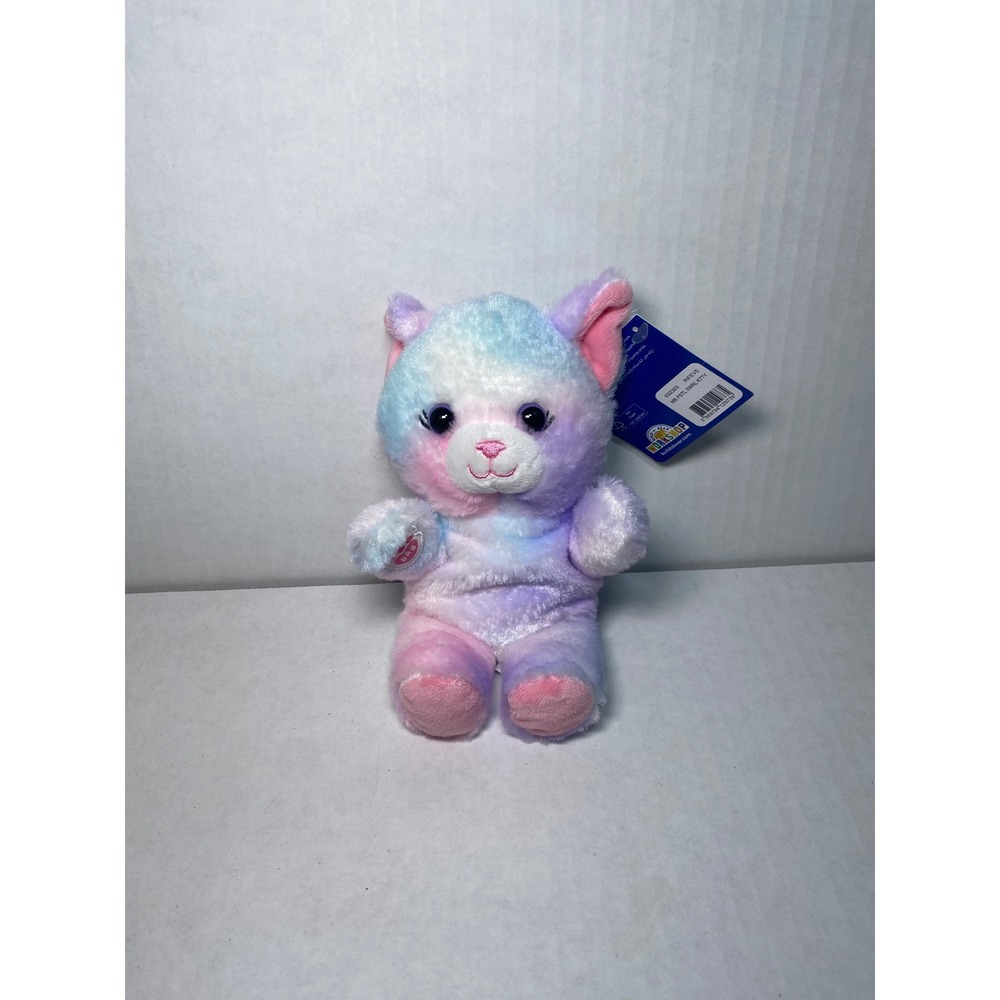 Build-A-Bear Mini Beans Pastel Swirl Kitty Plush Tie Dye Cat 032303 NWT